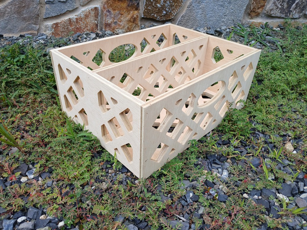 Wood CD Storage Crate - 2 row