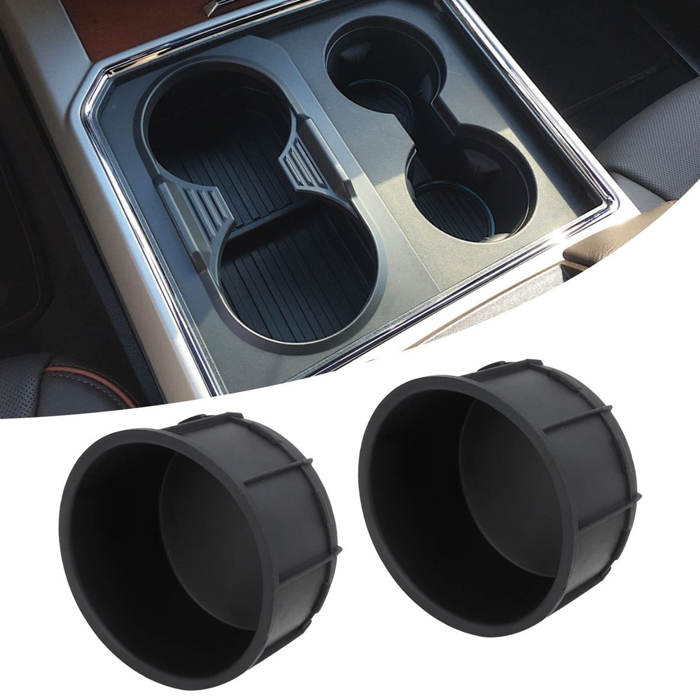 Aramox 2Pcs Cup Holder Insert Liner, Black Center Console normal,