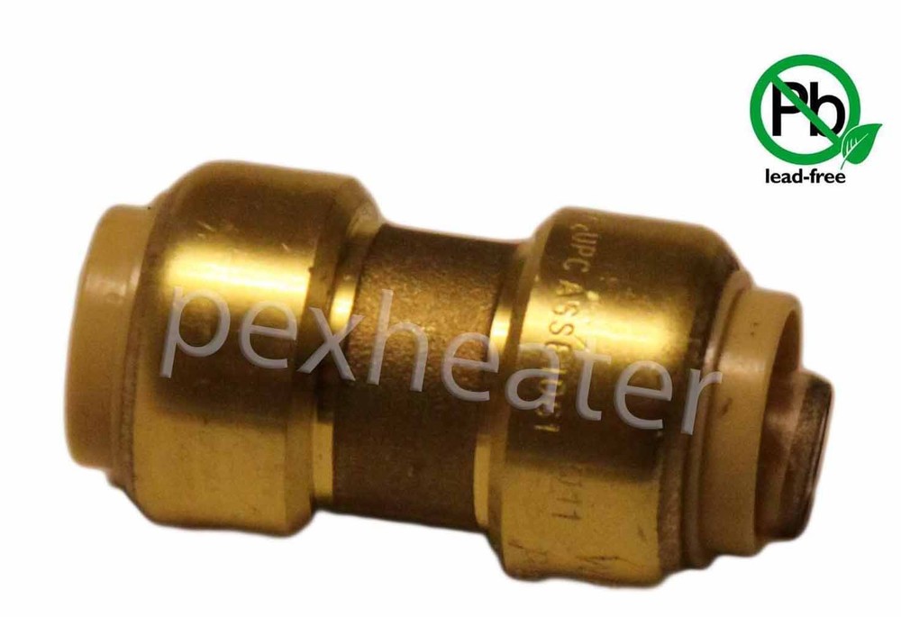 1/2" SHARKBITE STYLE PUSH FIT COPPER PEX CPVC COUPLING Push'N'Connect LEAD FREE
