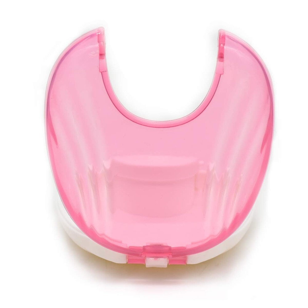 2 Pcs Denture Retainer Case Transparent Push-Type Orthodontic Mouth guard Case