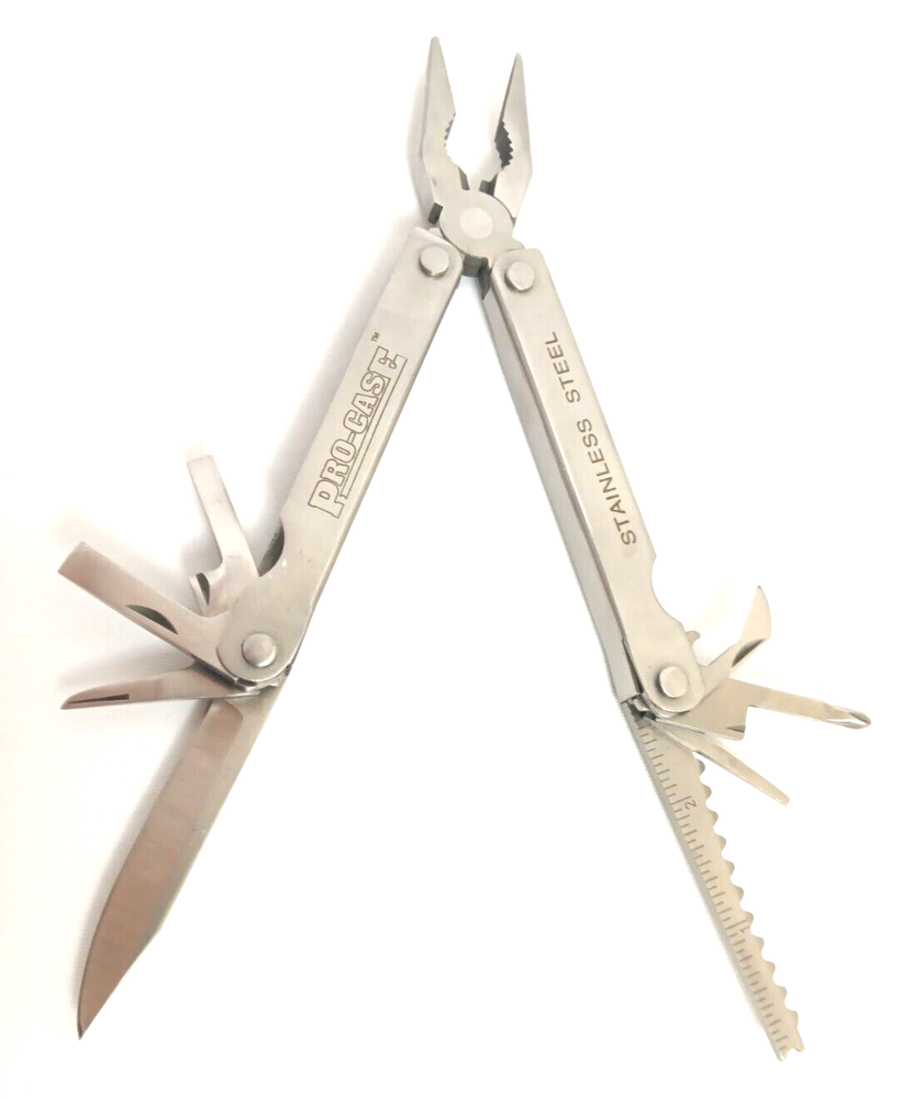 Pro-Case® Folding Stainless Multi-Tool Knife With Black Case