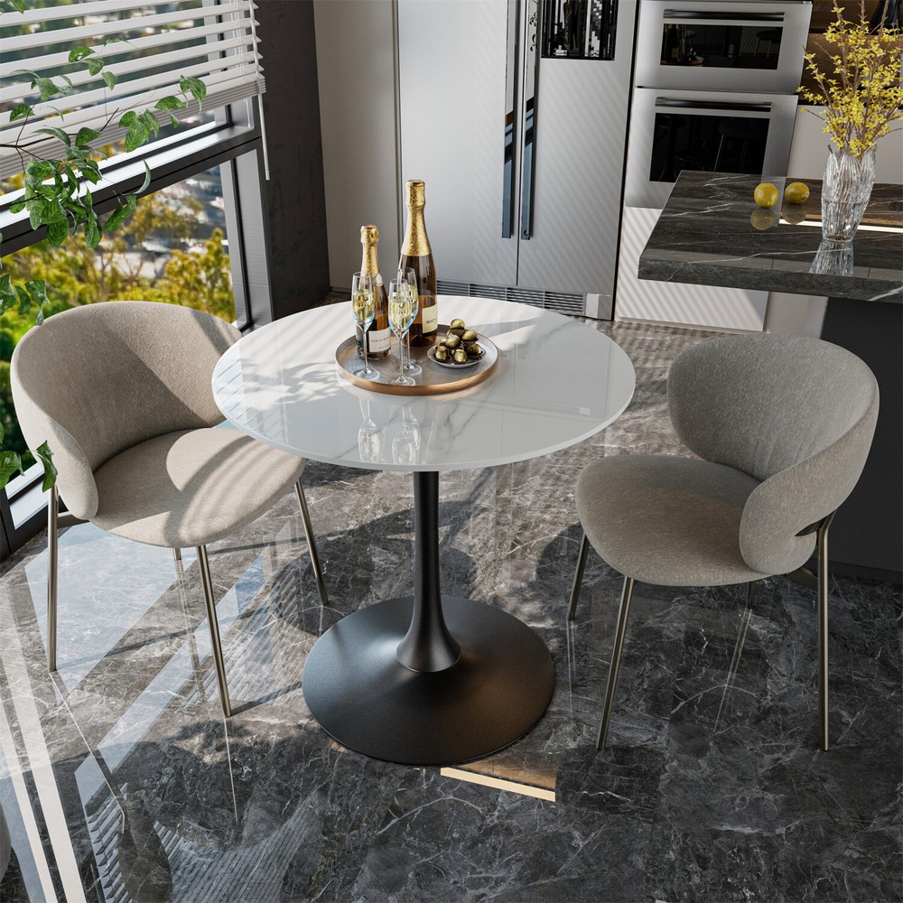 Leisure Marble Dining Table 31'' Tall Kitchen Restaurant Dining Bar Height Table