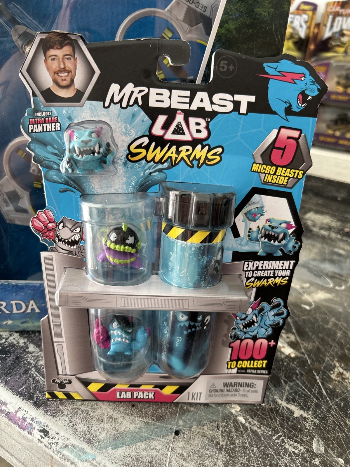 Mr Beast Lab Swarms Test Tube Lab 5 Pack w/Ultra Rare Panther Alpha Series NIB