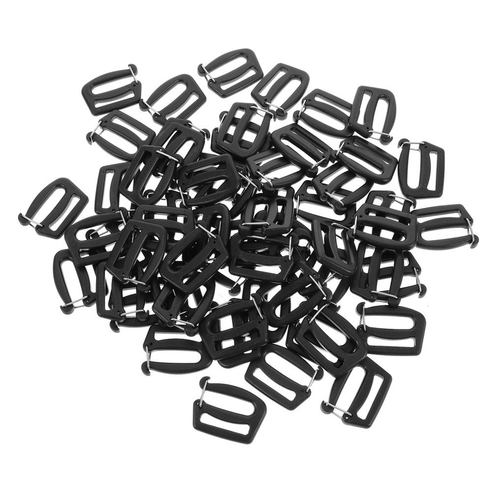 50 Pcs Outdoor Backpack Belt Clip Webbing Adjustment Buckle Strap Replacement