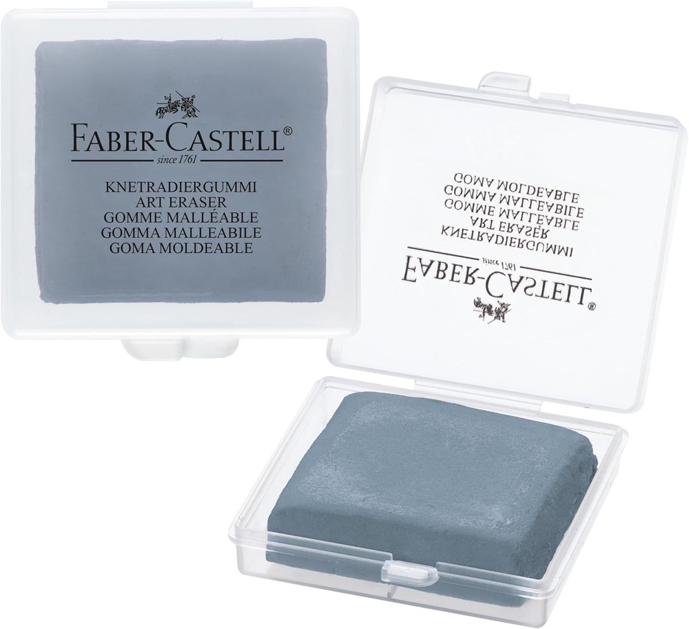 Compact Grey Kneadable Eraser with Storage Case - Ideal for Artists & Students