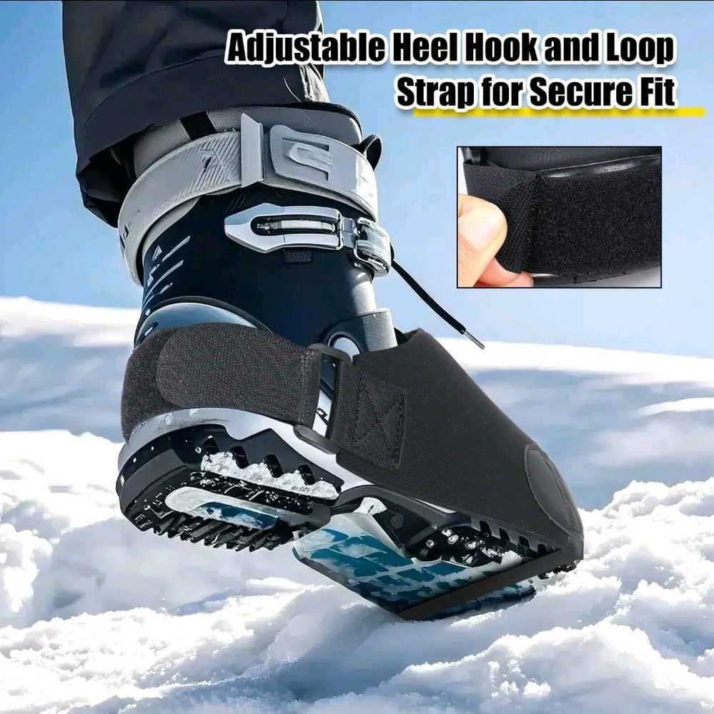 Tryly 2 Pairs Ski Boot Covers, Winter Boots Covers for Medium, Black