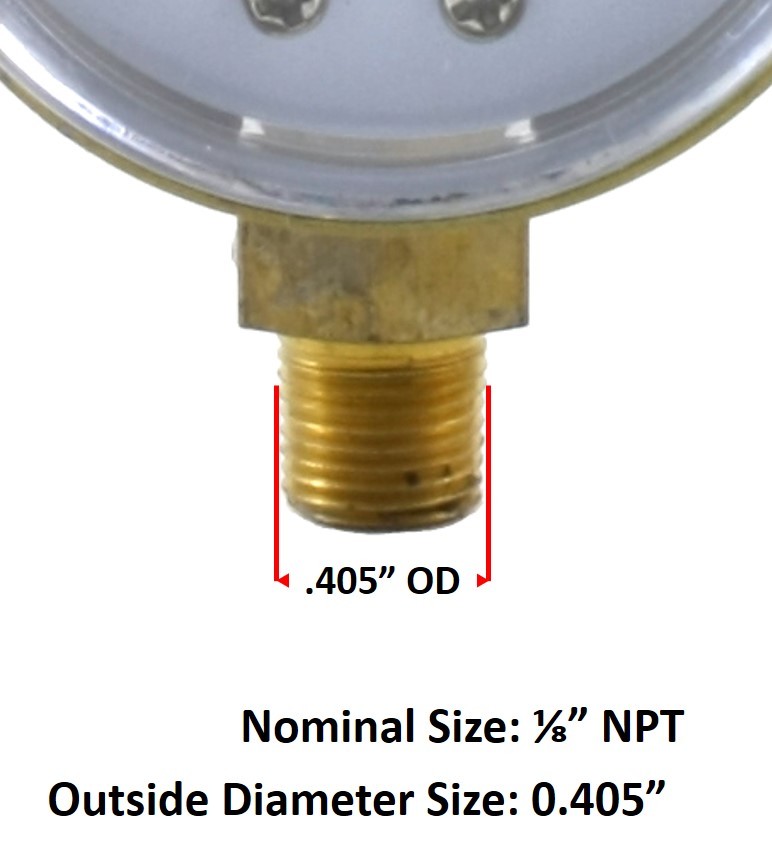 Pair of Gauges for Acetylene Regulator - Low & High - 2 inches - 1/8" NPT Thread