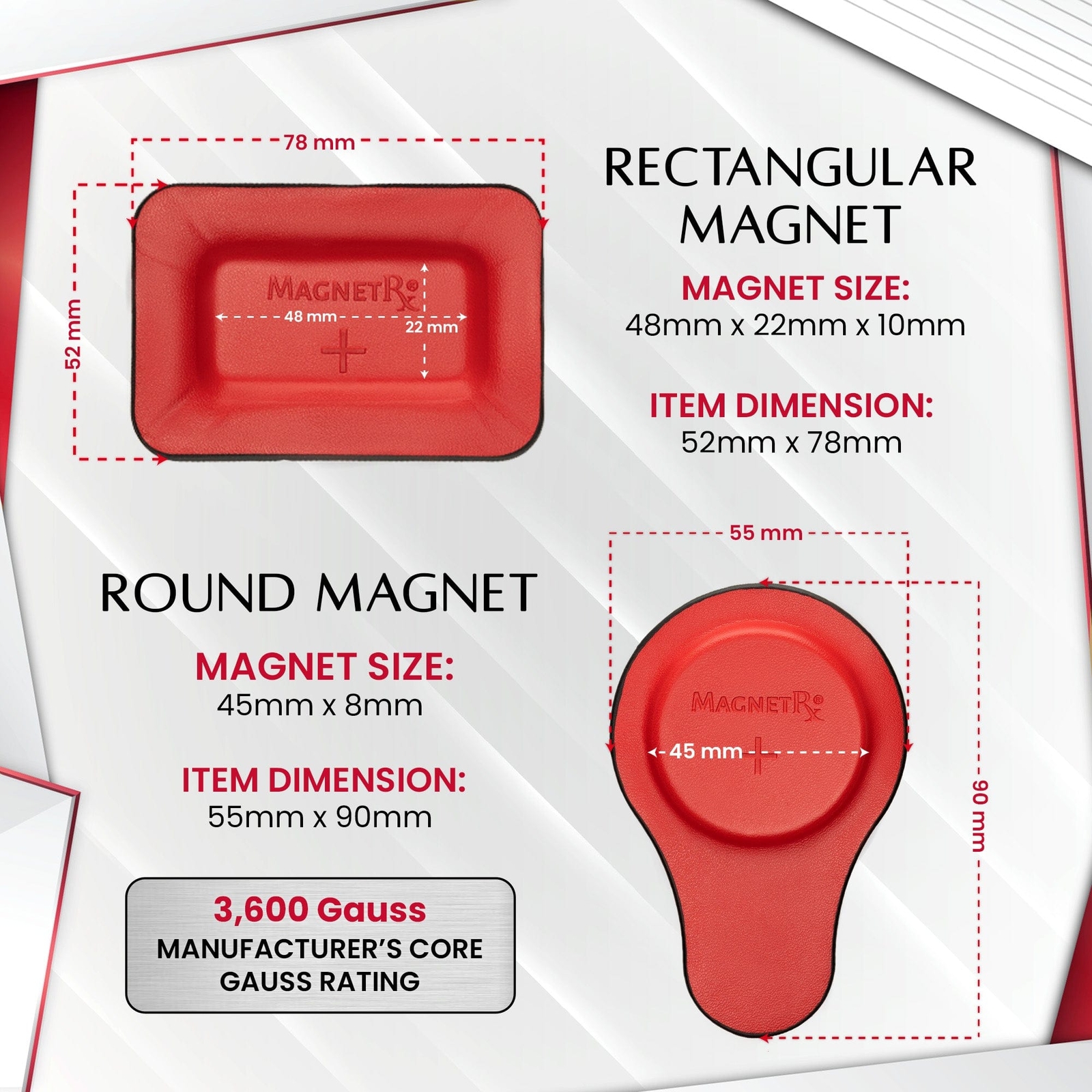 MagnetRX Biomagnetic Therapy Magnets Kit (12 Mixed Units)