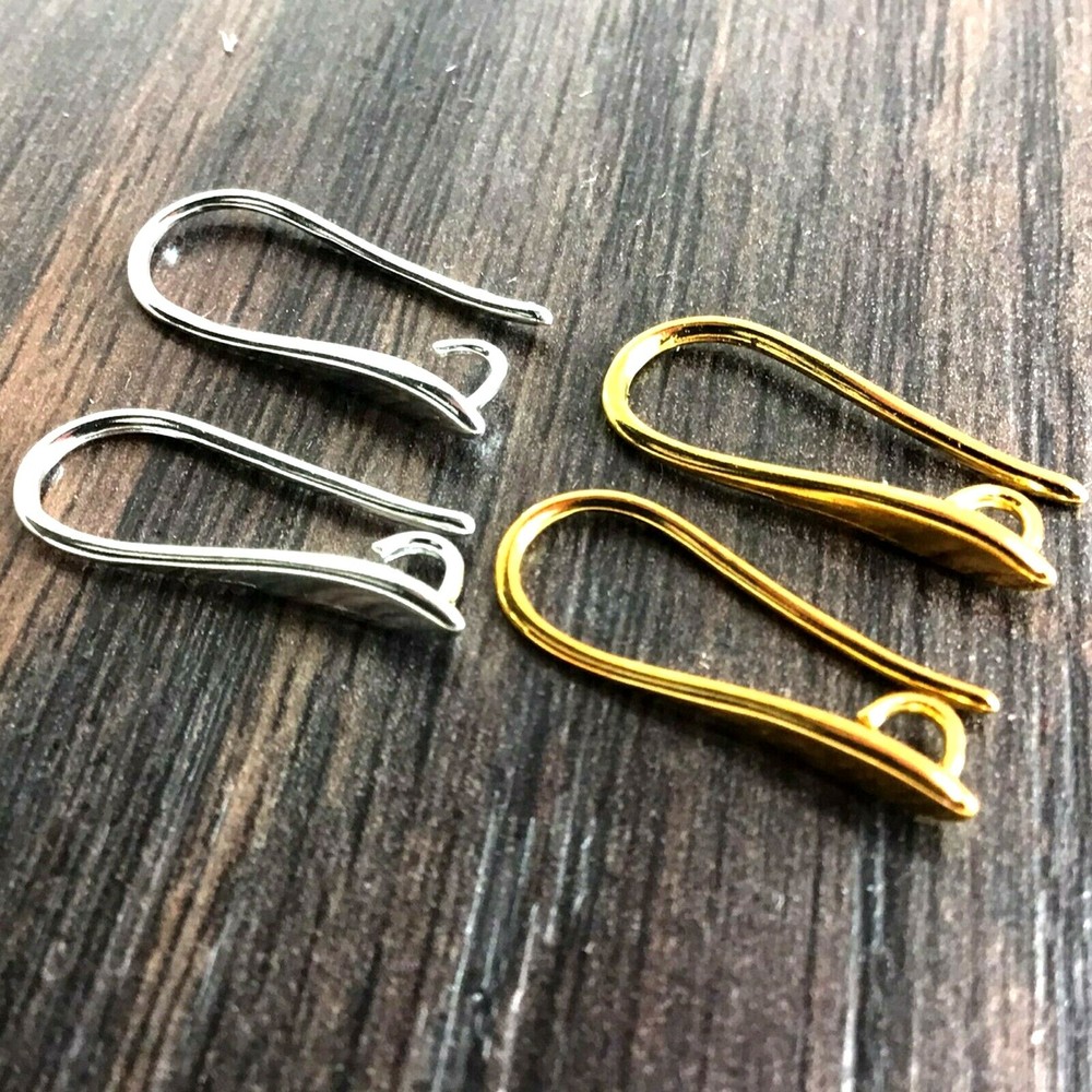 Fish Earringwire Hook Open Loop Silver Gold plated 8pcs 20x8mm Earring Craft