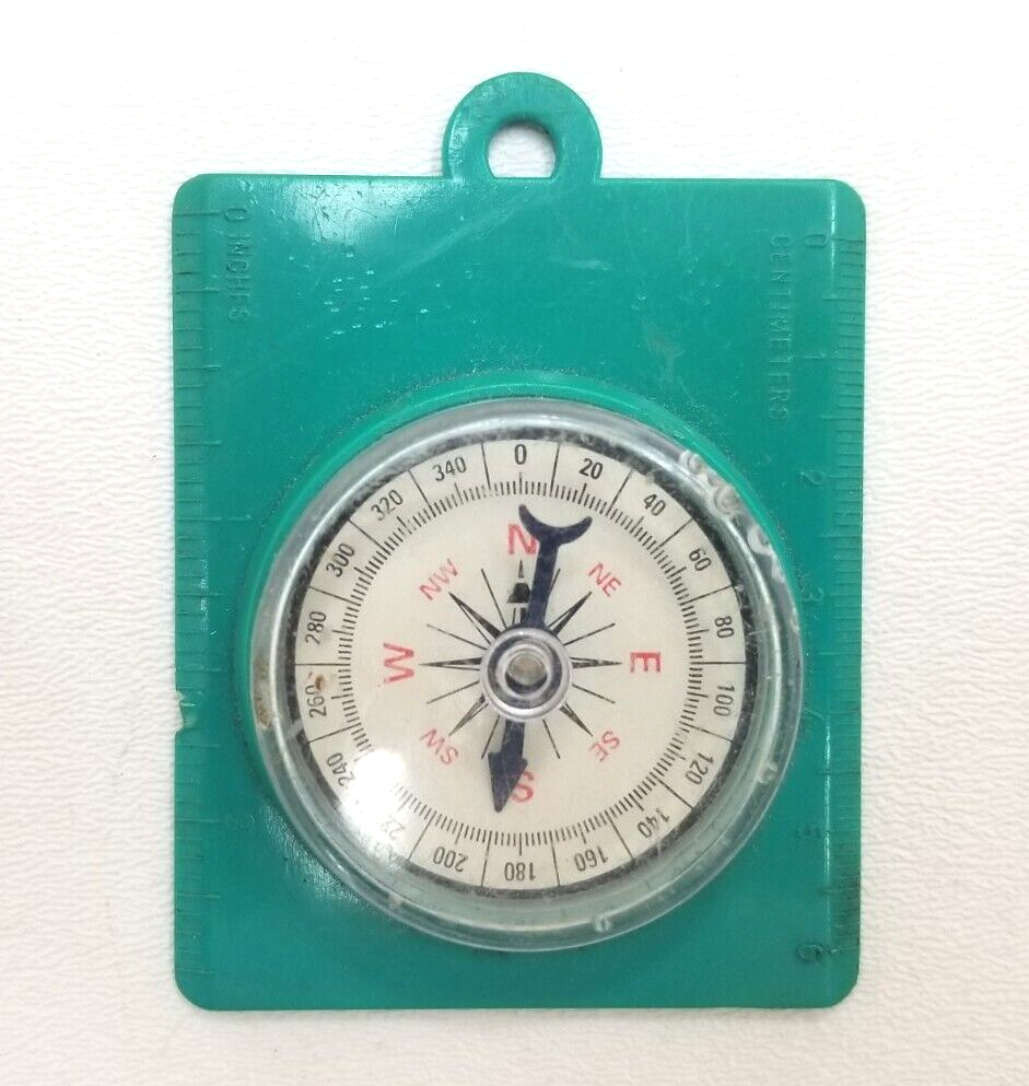 Wendys Portable Compass Ruler For Camping Hiking 1993