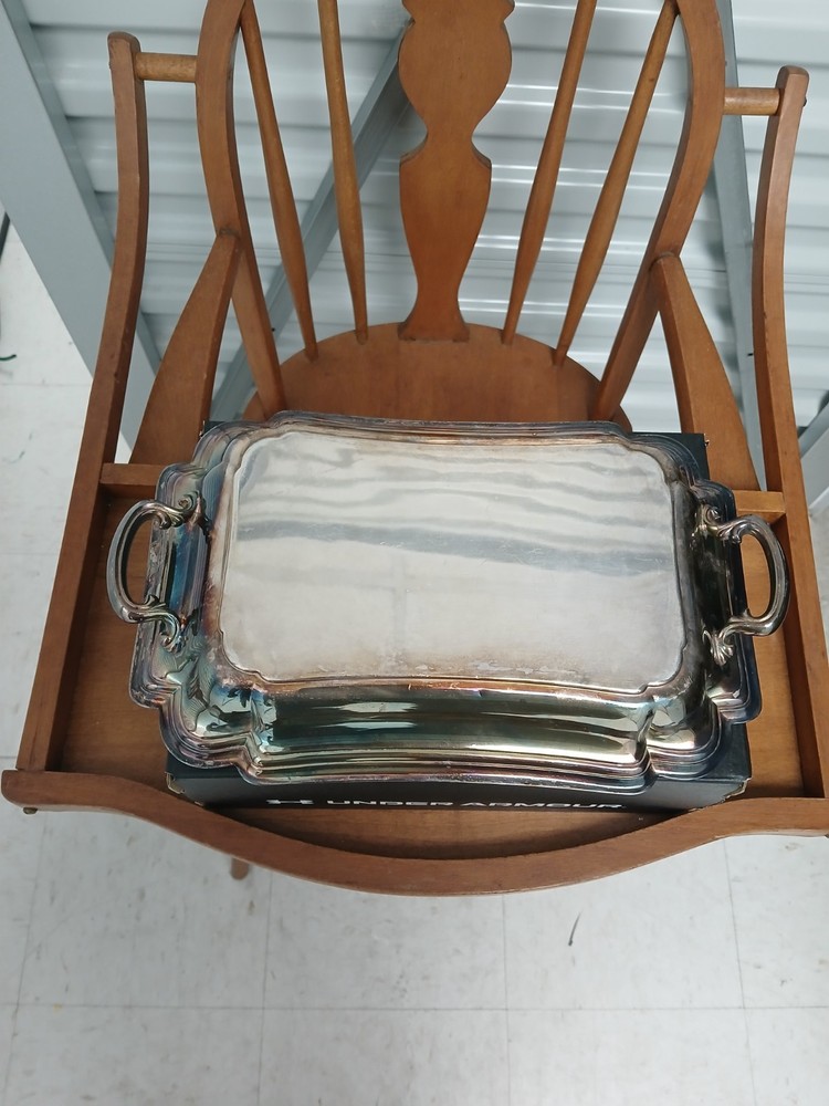 Vintage Chadwick Silverplated Rectangular Serving Dish w/ Handles Tray Serve SU