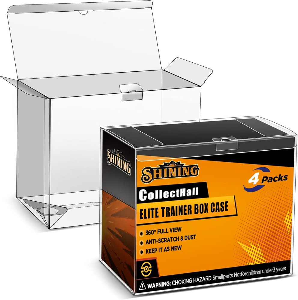 4 Packs Elite Trainer Box Protector Case, ETB Display Case Etb-Storage Case Tran