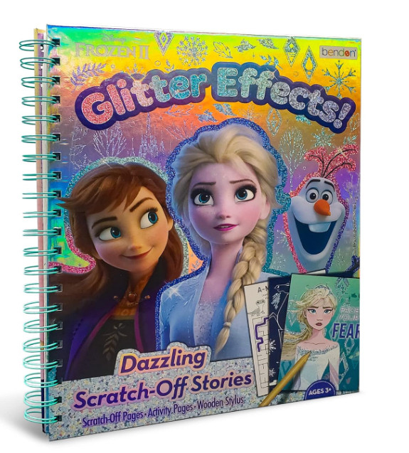 Frozen 2 Activity Sticker Book Glitter Effect Scratch Spiral Bound E15E