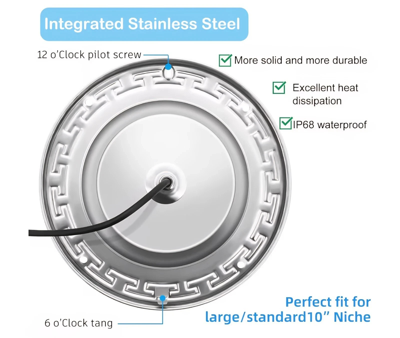 Awanhe Inground 20W LED Pool Light 50ft Cable With Remote And APP Control