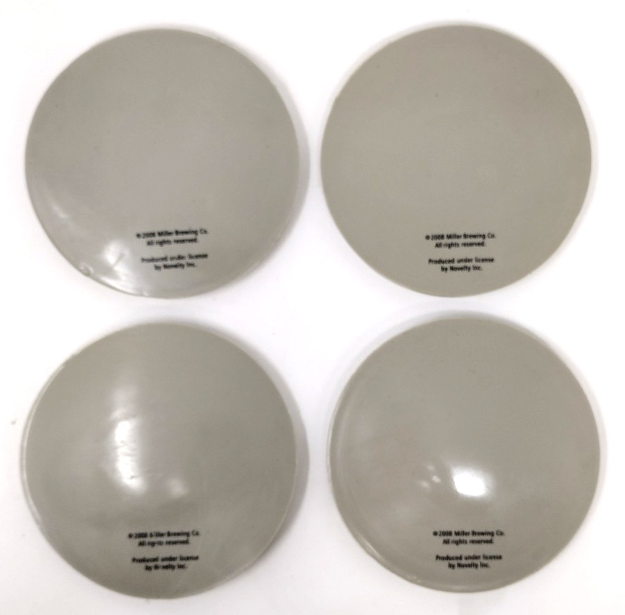 Miller Lite Rubber Beer Coaster Set of 4 Durable Washable Stocking Stuffer Bar