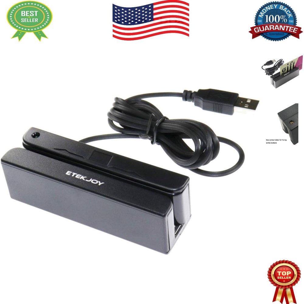 Versatile USB Magnetic Card Reader with Bi-Directional Swipe for POS Systems