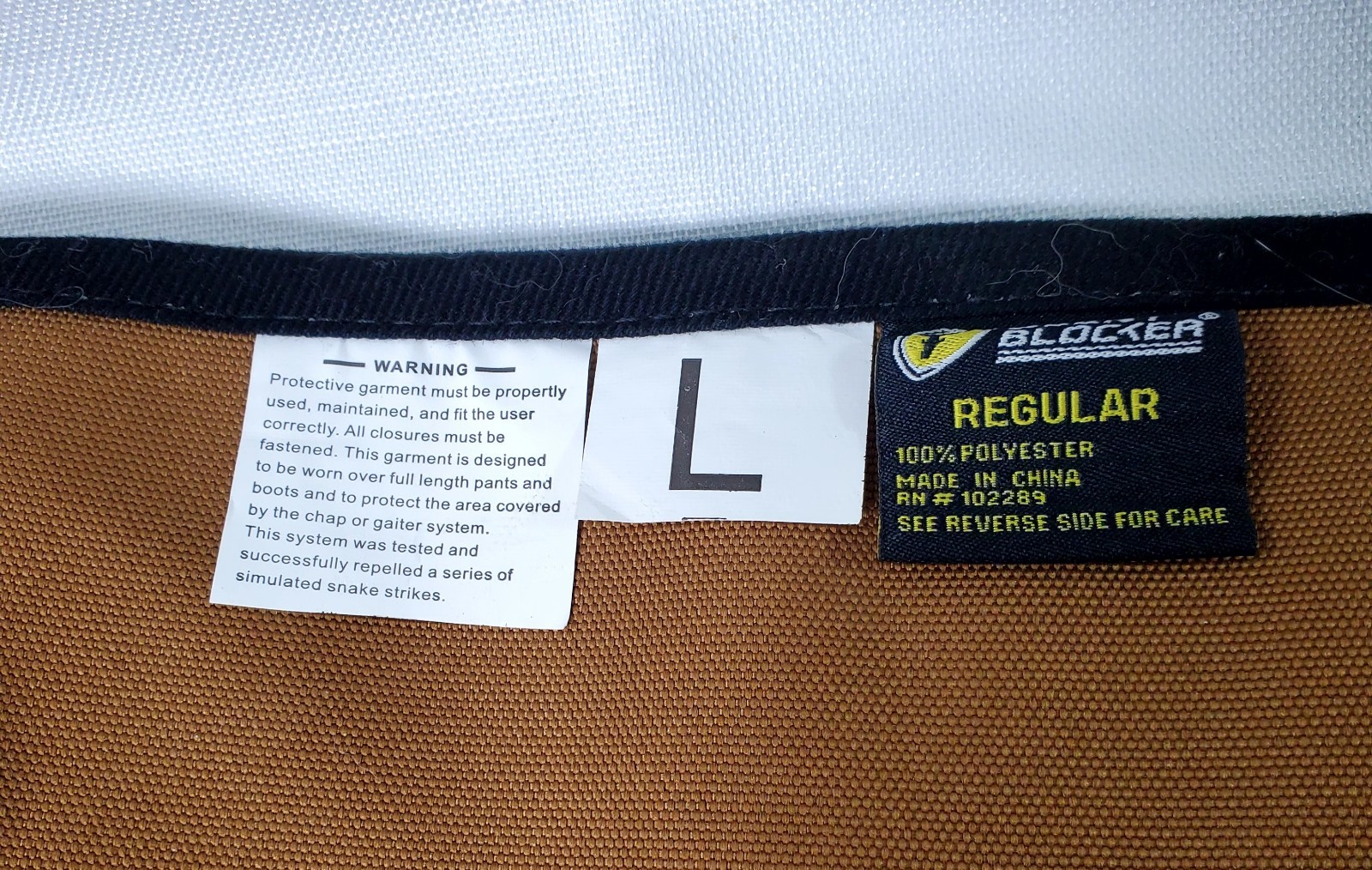 Scent Blocker Snake Gaiters LARGE Buckskin Hunt Leg Shield Protect Armor Chaps