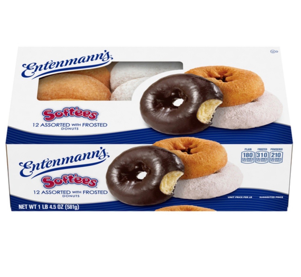 🟡 New Entenmann's SOFTEE’S Assorted Frosted Chocolate Creme Mini Donuts 1lb