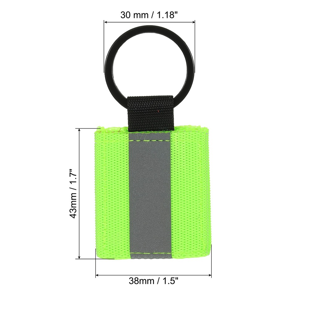 9 Pcs Reflective Keychain Tags, Reflective Zipper Pulls, Green