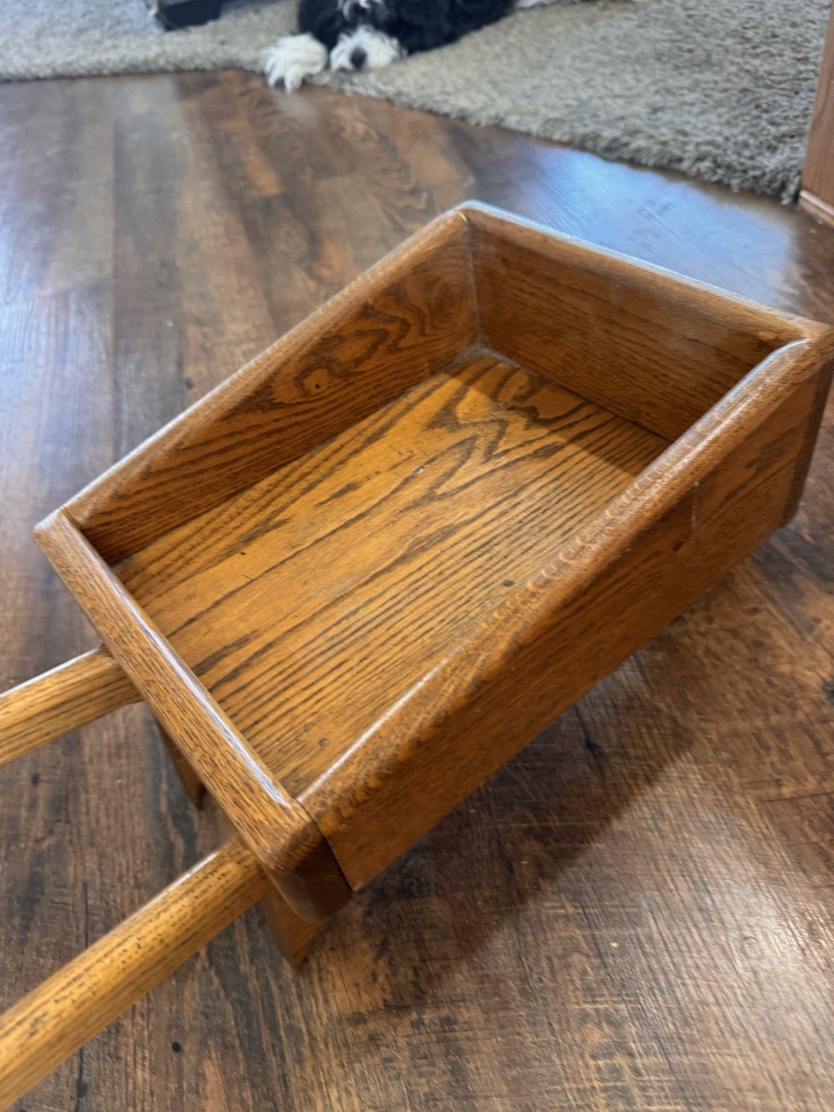 Handmade Solid Wood Wheelbarrow Plant Holder Rustic Vintage Garden Decor 25+ Yrs