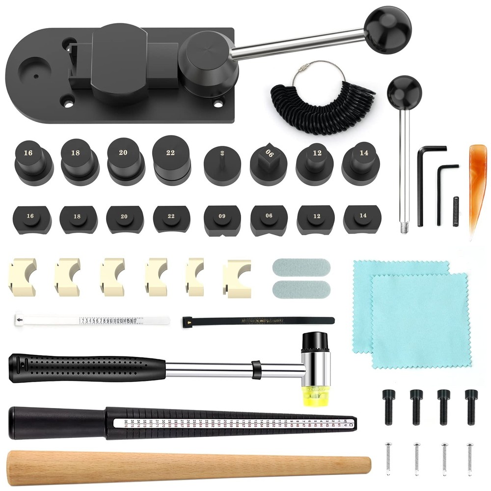 JAZORR Ring Bending Tool, Bender with Nylon Dies Making Black