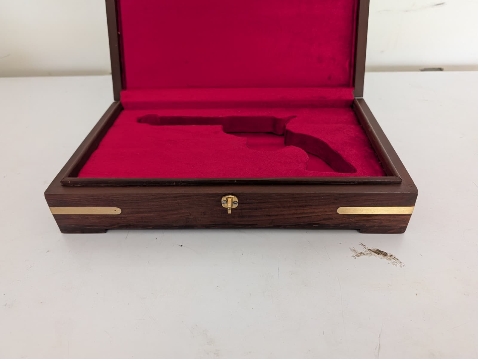 Colt Army Wood Red Velvet Lined Storage Case – Handmade Indian Rosewood/Sheesham