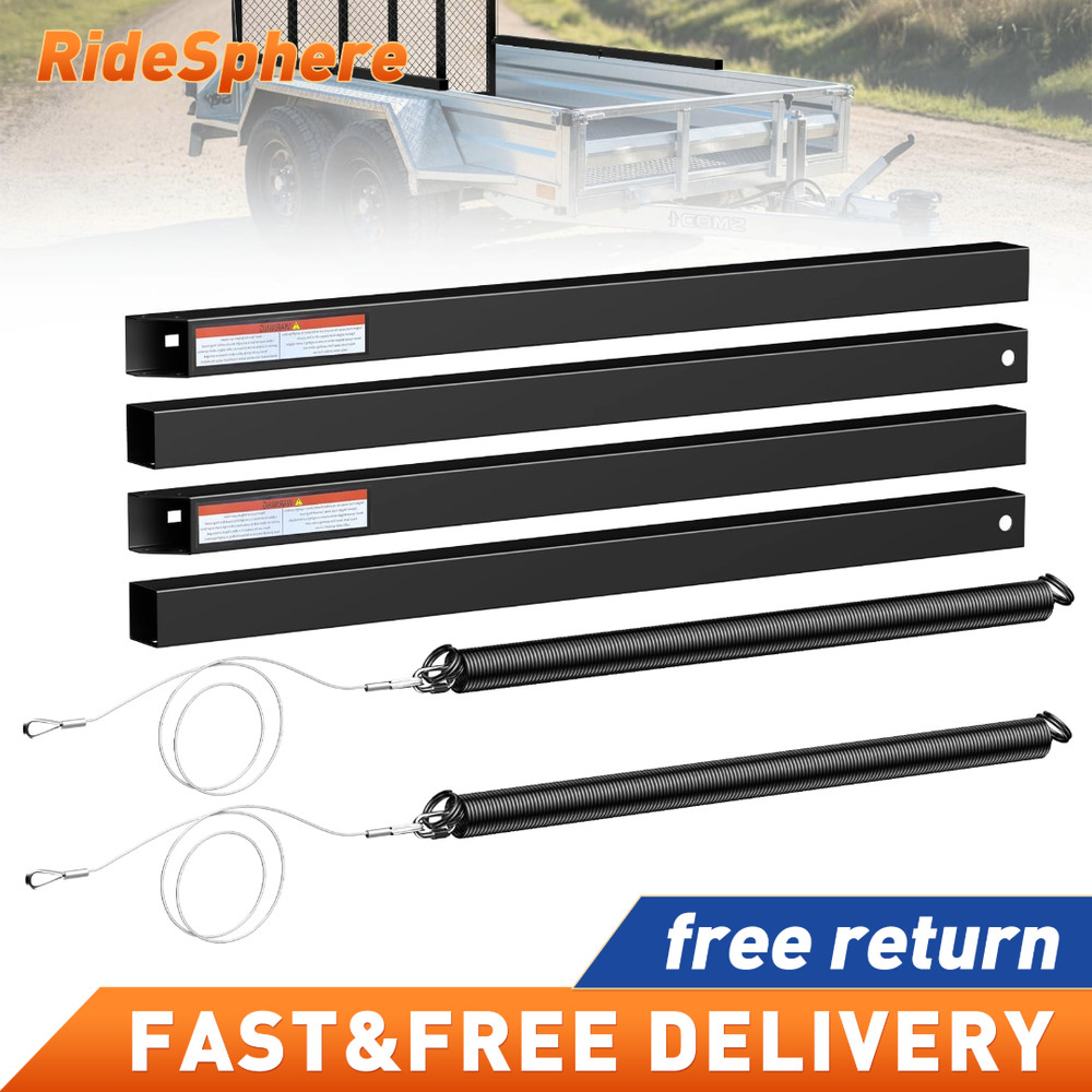 2 Sided Tailgate Utility Trailer Gate & Ramp Lift Assist System 350lbs