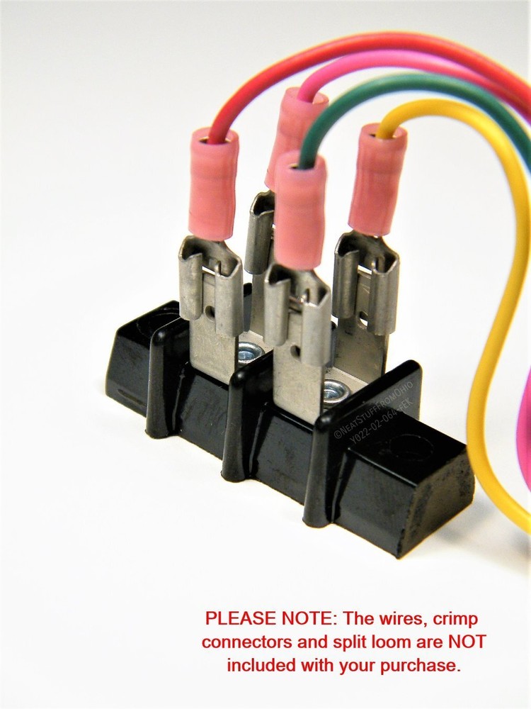 ELECTRON 2-POSITION TERMINAL STRIP WITH 👉 4 QUICK-CONNECT TABS 👈 GREAT ITEM