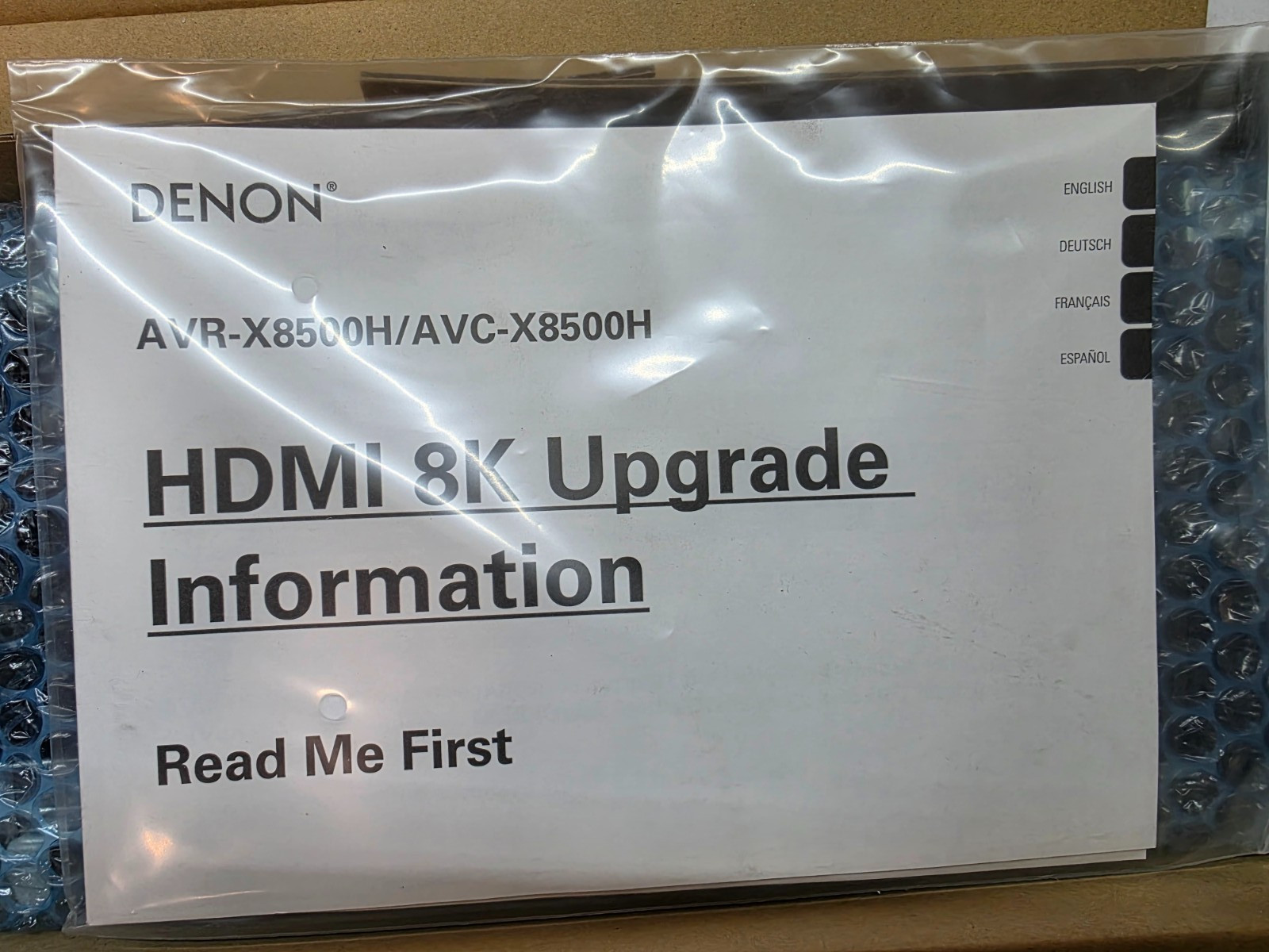 Denon AVR-X8500H HDMI 8K Upgrade Kit