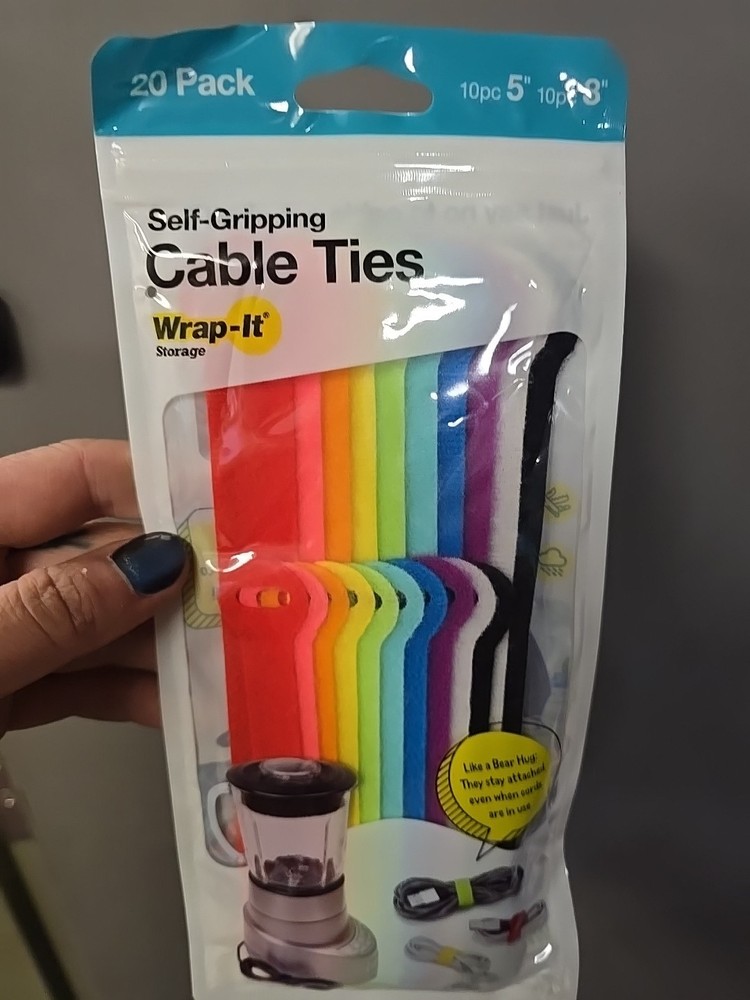 Wrap-It Storage - Self-Gripping Cable Ties (20-Pack) - Multi-Color