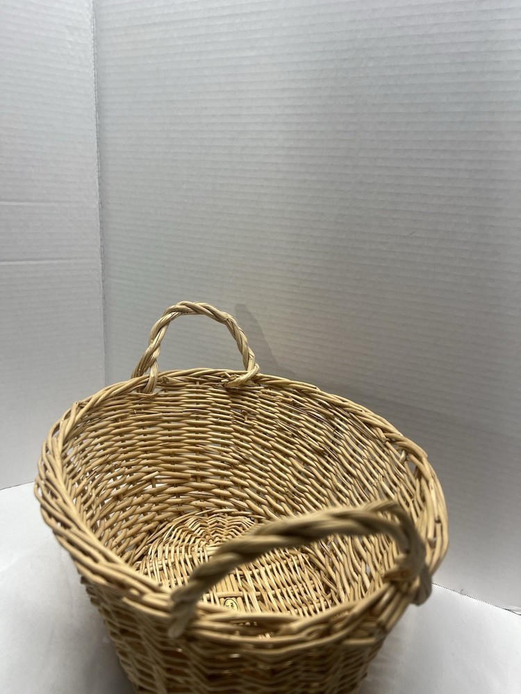 Oval Wicker Storage Basket with Handles