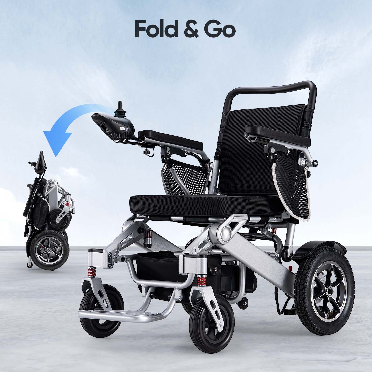Intelligent Foldable Electric Wheelchair All Terrain 4 Wheels Mobility Scooter