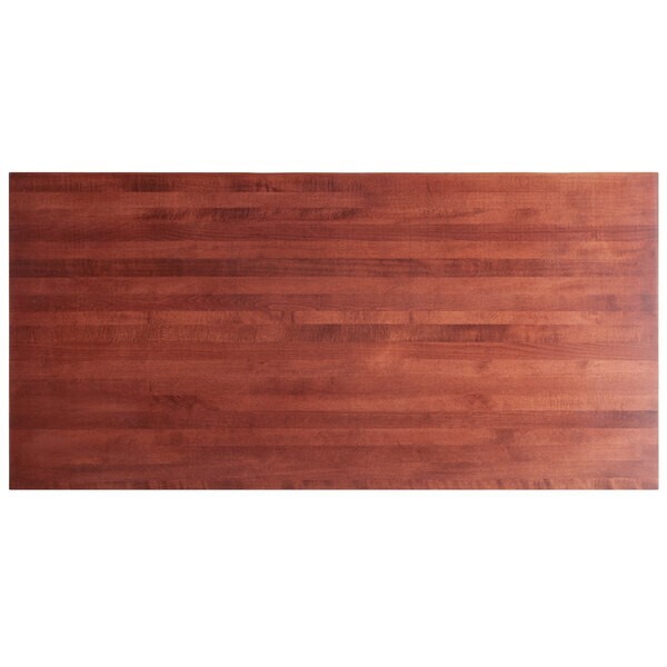 30" x 60" Rectangular Solid Wood Live Edge Restaurant Table Top in Mahogany Wood