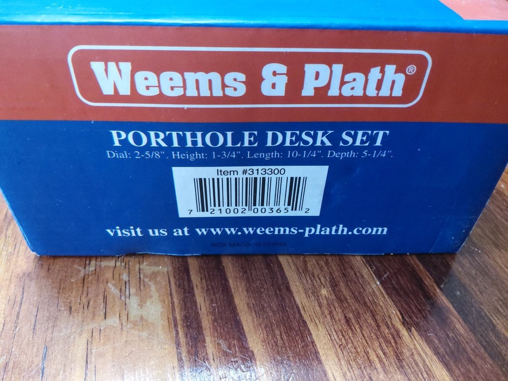 Weems & Plath Porthole Barometer & Clock, With Clock Battery