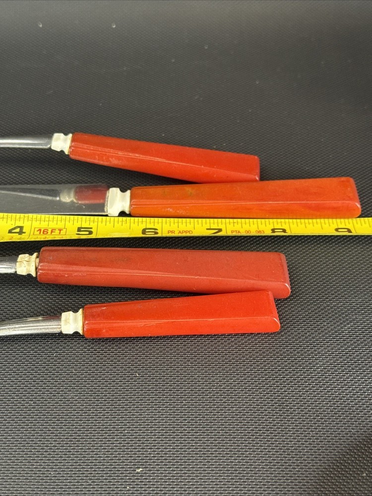 BAKELITE Sta-Brite Cherry Red Handled Silverware Set Spoons Fork Knife Butter