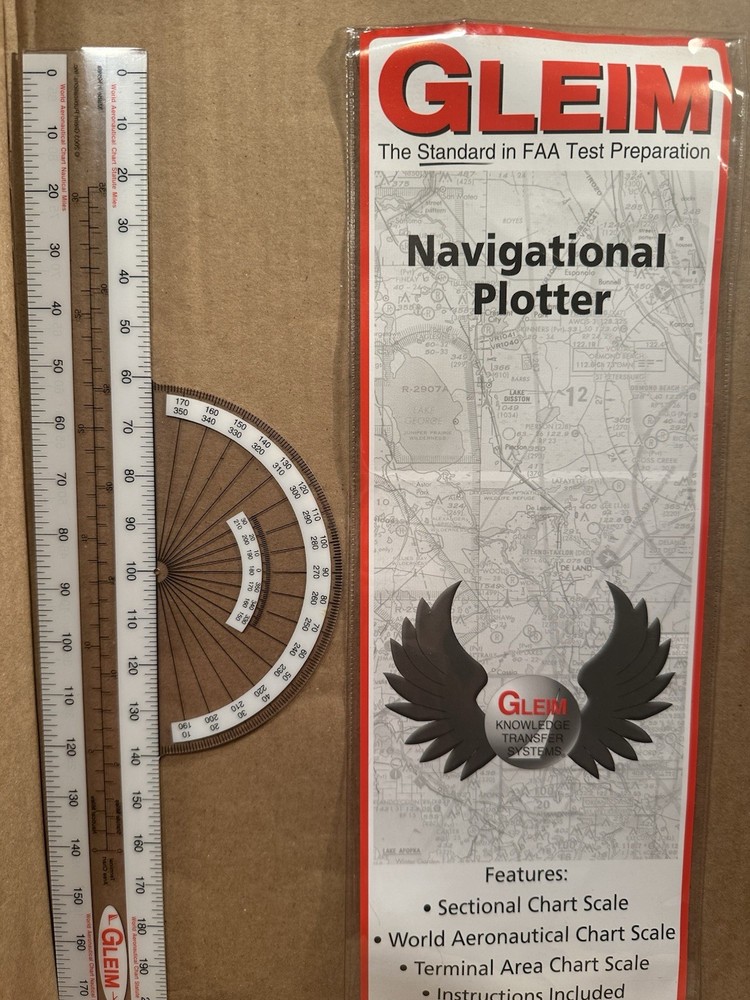 Gleim Navigational Plotter.Sectional/World AeronauticalTerminal Area Chart Scale