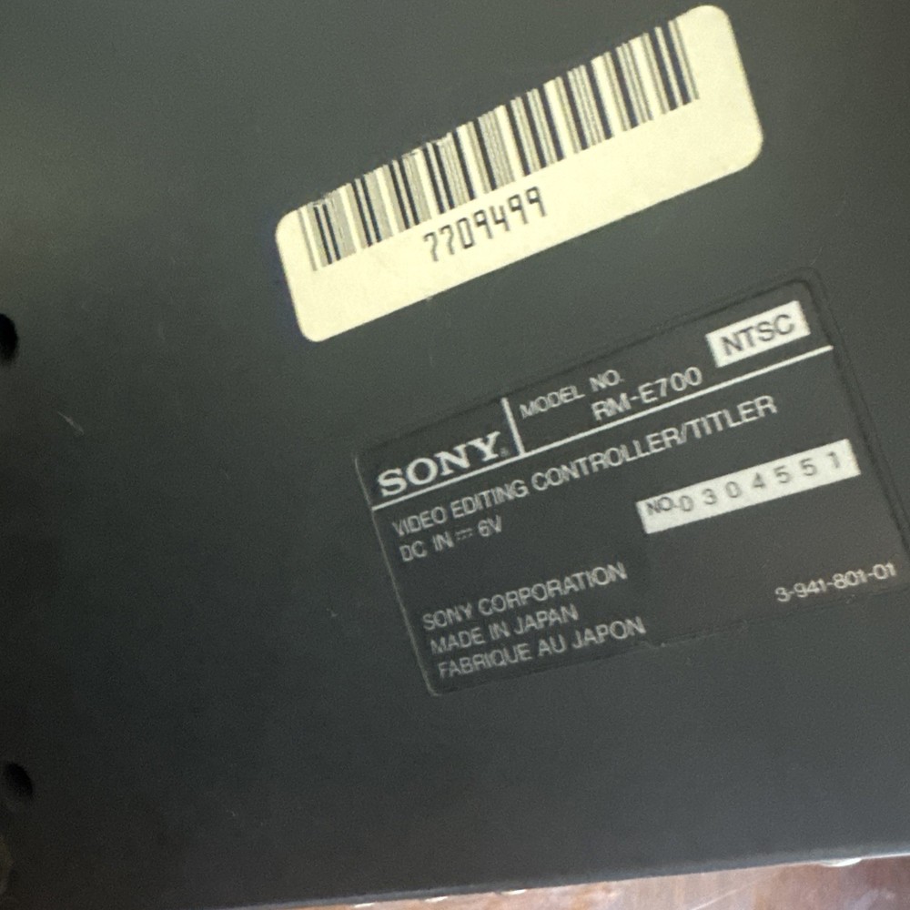 Sony RM-E700 Video Editor Controller/Titler w/ Power Adapter