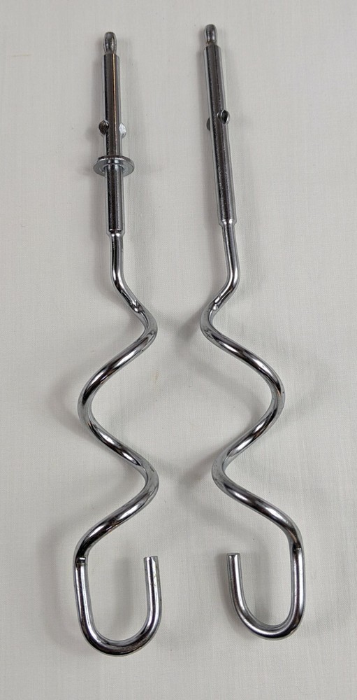 2 Dough Mixer Beater Attachments Blender Corkscrew Shaped Hooks Replacements