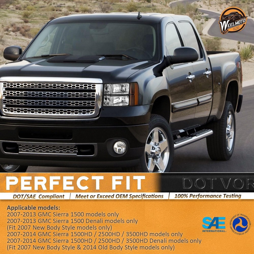 GMC Sierra Headlights Black 2007-2013