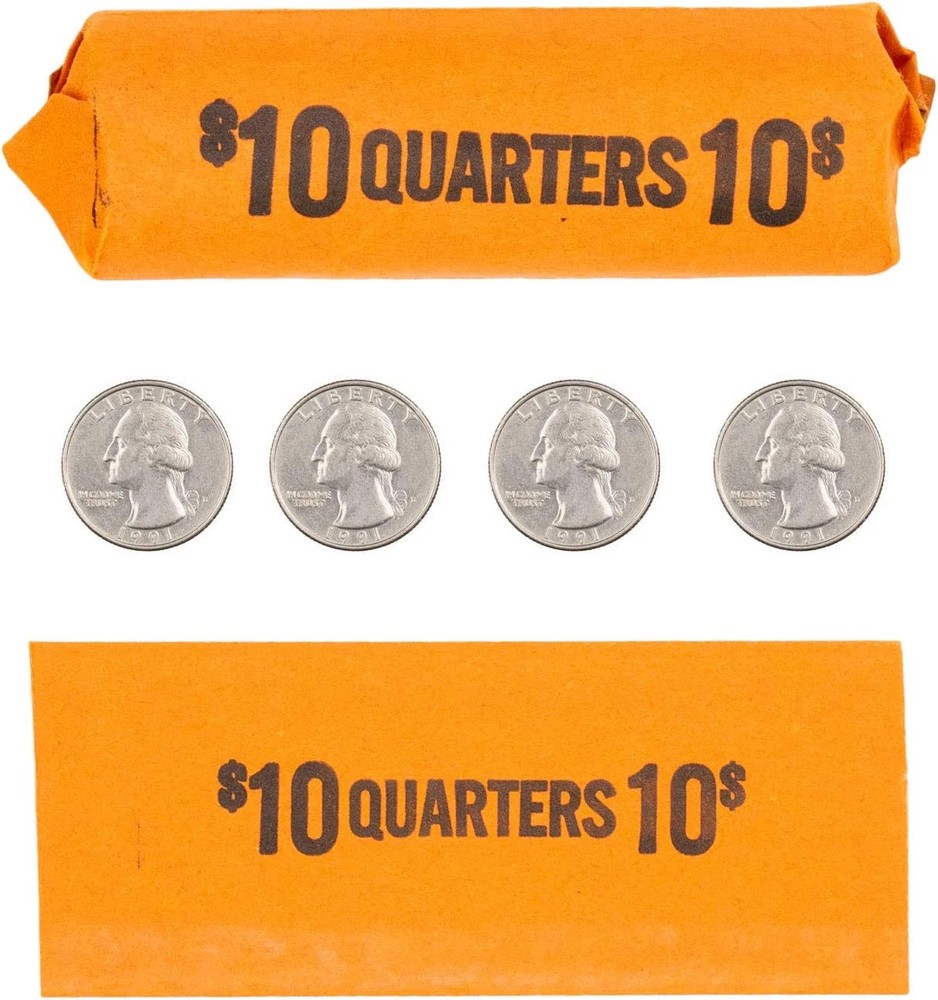 Quarter Flat Coin Wrappers, Solid Bundle of 100