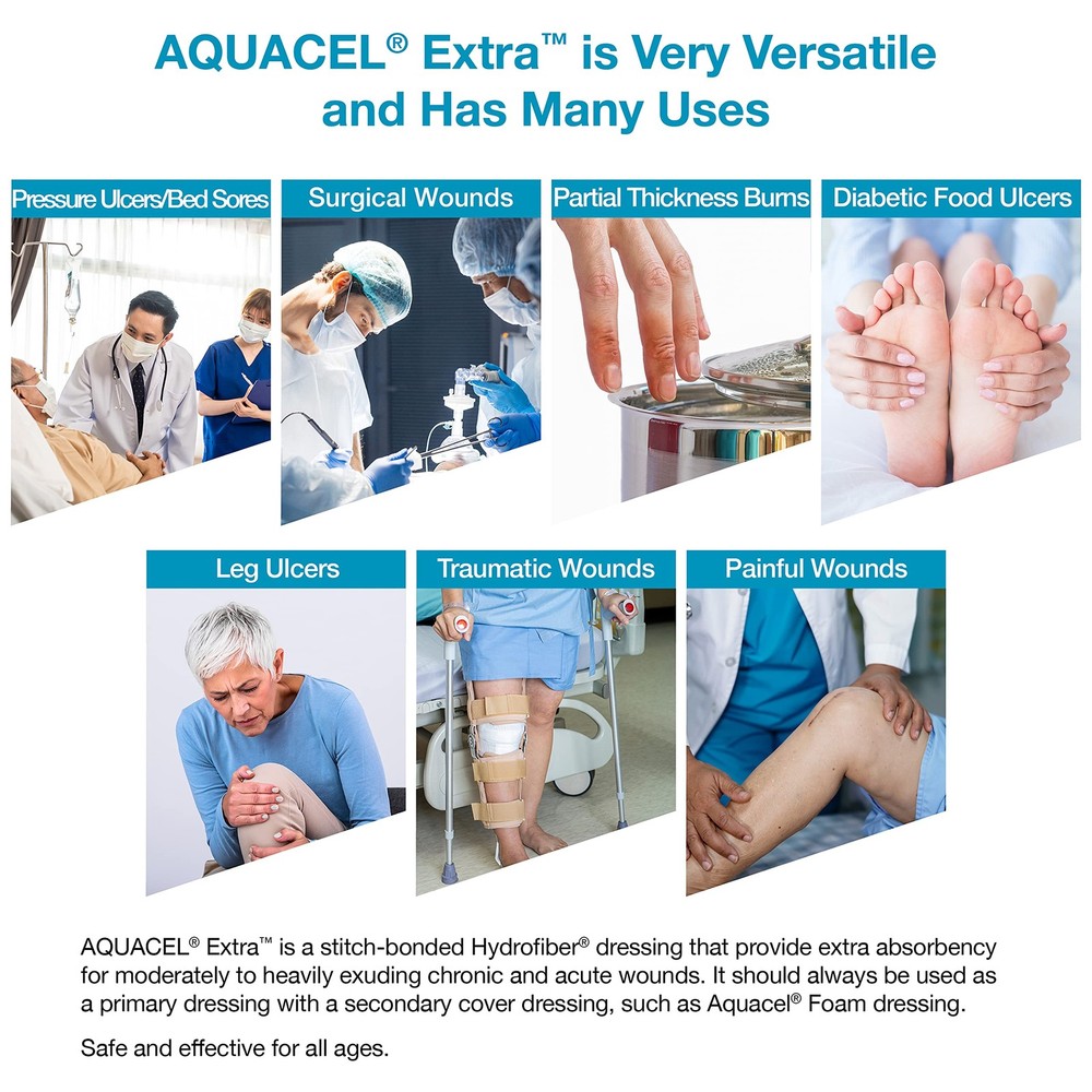 ConvaTec AQUACEL Extra 6x6 Hydrofiber Wound Dressing 5-Pack