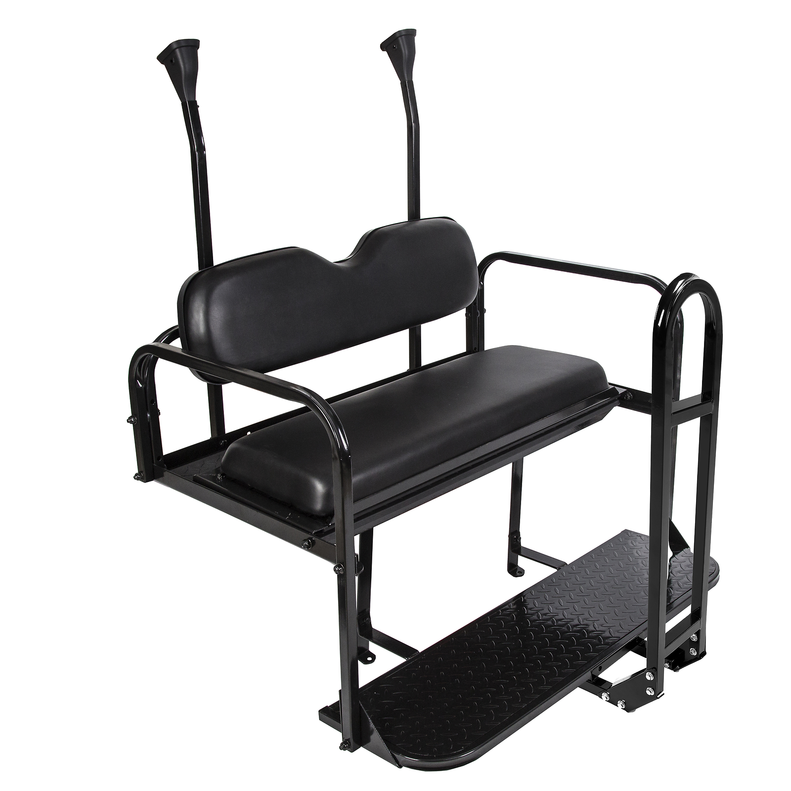 For Club Car Precedent Golf Cart Flip Folding Rear Back Seat Kit - Black Seats