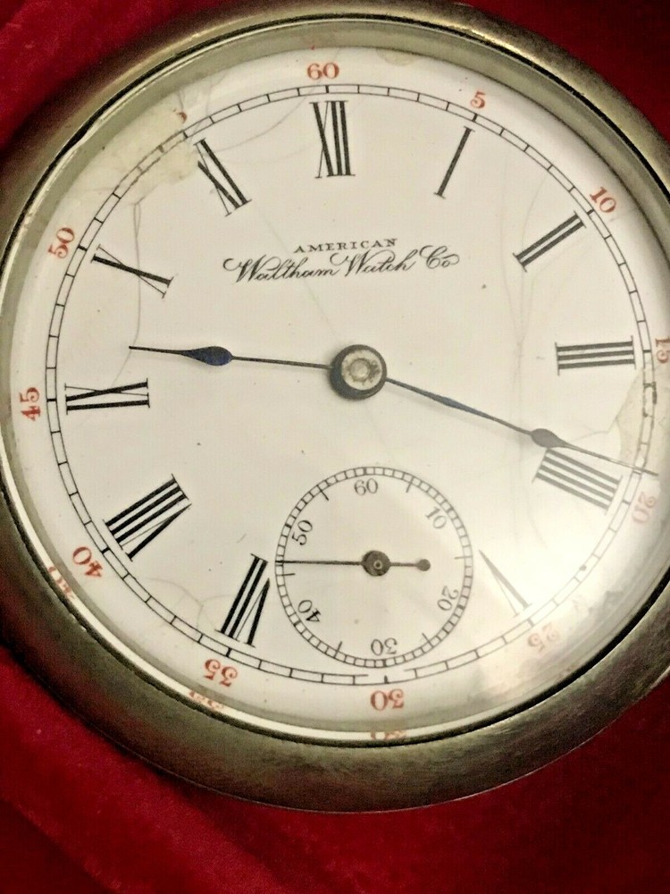 Big Silver Antique Pocket Watch Waltham Working