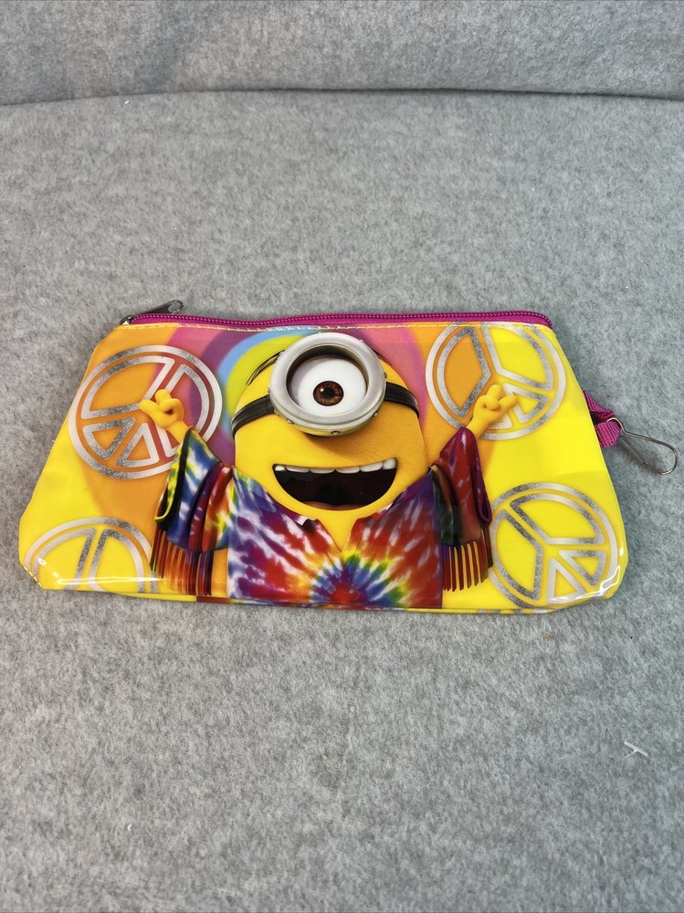 Minions Pencil Pouch Bag - Tie-Dye / Peace Symbol EUC