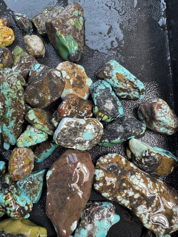 One Pound stabilized Turquoise small nuggets assorted mine free shipping