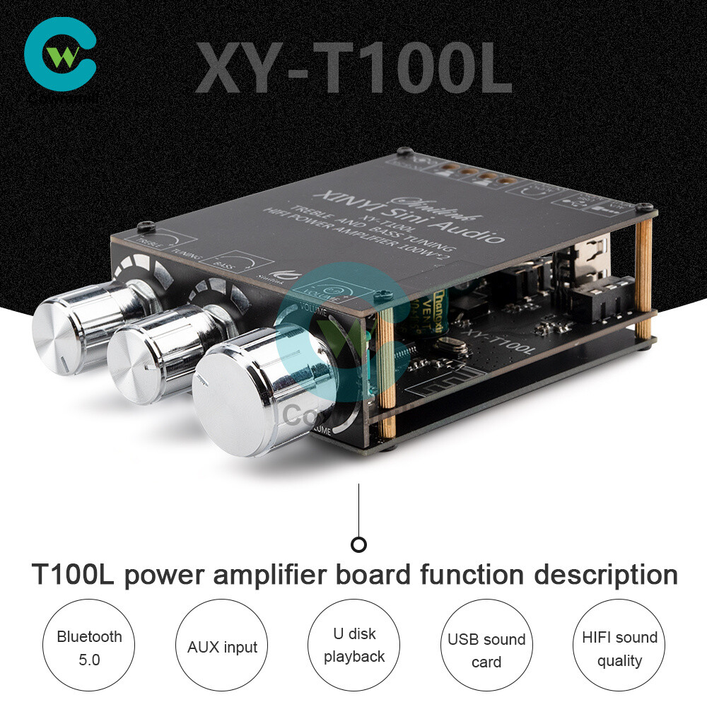 T100L Bluetooth 5.0 Subwoofer Amplifier Board Digital Audio Player MP3 Decoder