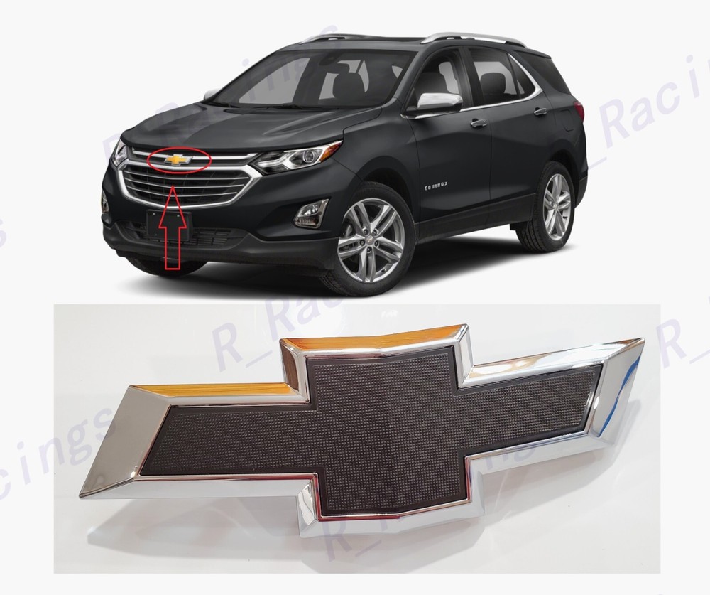 1PC Front Only Chrome Black Bowtie Emblem Fit For 2018-2024 Chevrolet Equinox