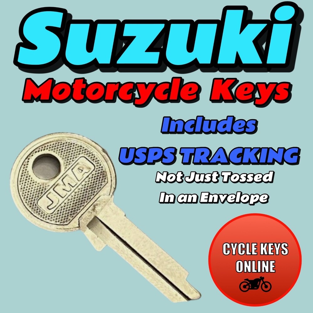 1960-70's Suzuki Motorcycle keys Cut to Code key for codes 4111-4555