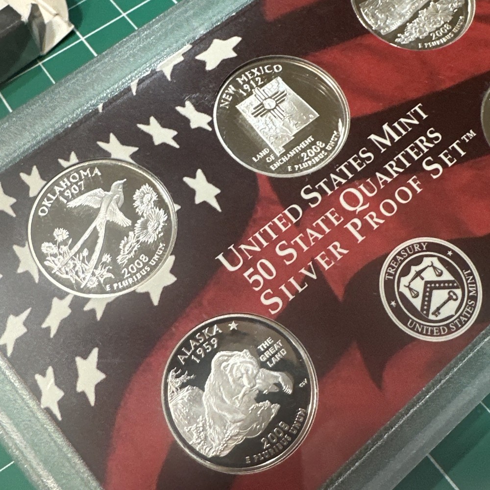 2008 U.S. Mint 50 State Quarters Silver Proof Set