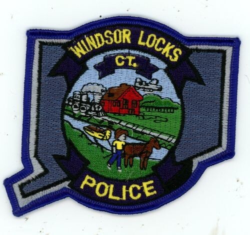 CONNECTICUT CT WINDSOR LOCKS POLICE NICE STATE SHAPED SHOULDER PATCH SHERIFF